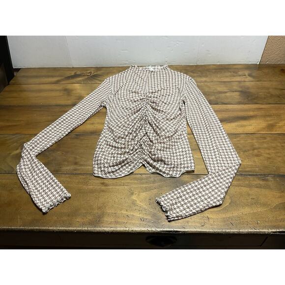 Free People Tops - Free People Little Crush Top Long-Sleeve Mock Neck Knit Top Beige Size Large